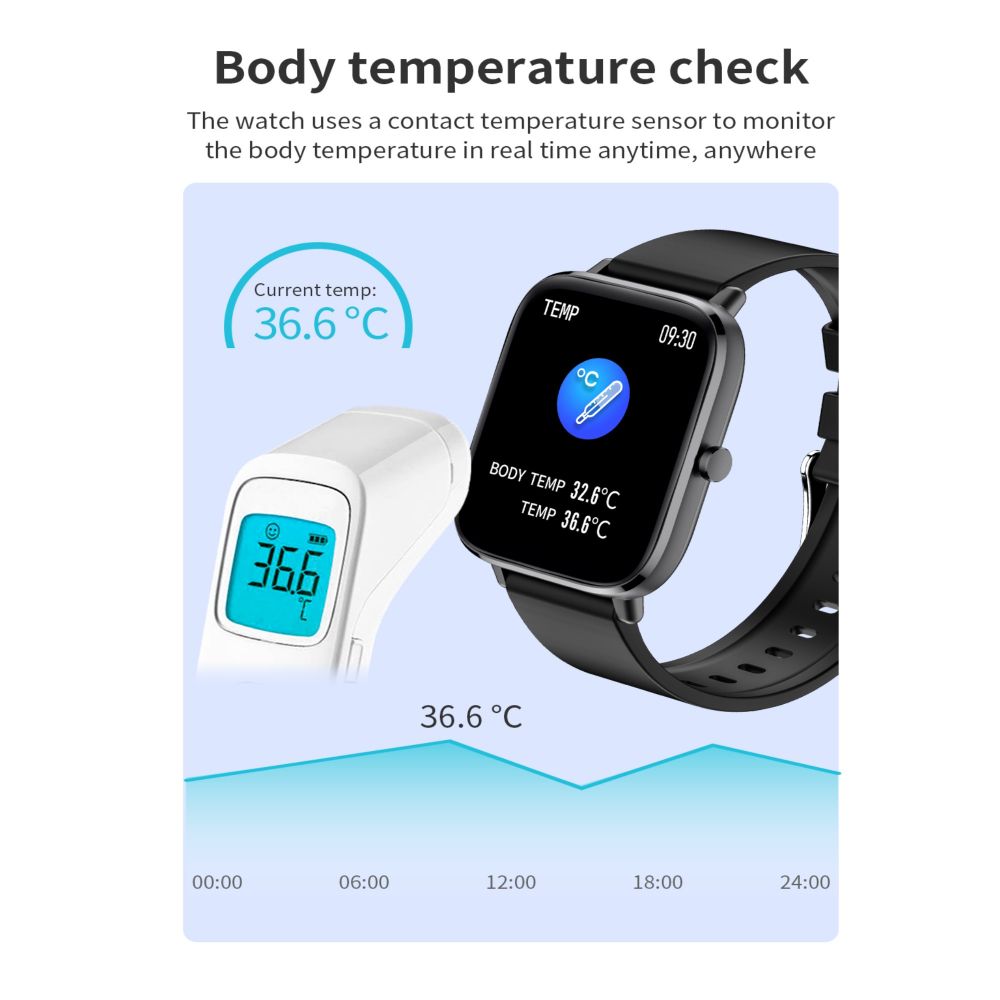 Smartwatch with body online temp