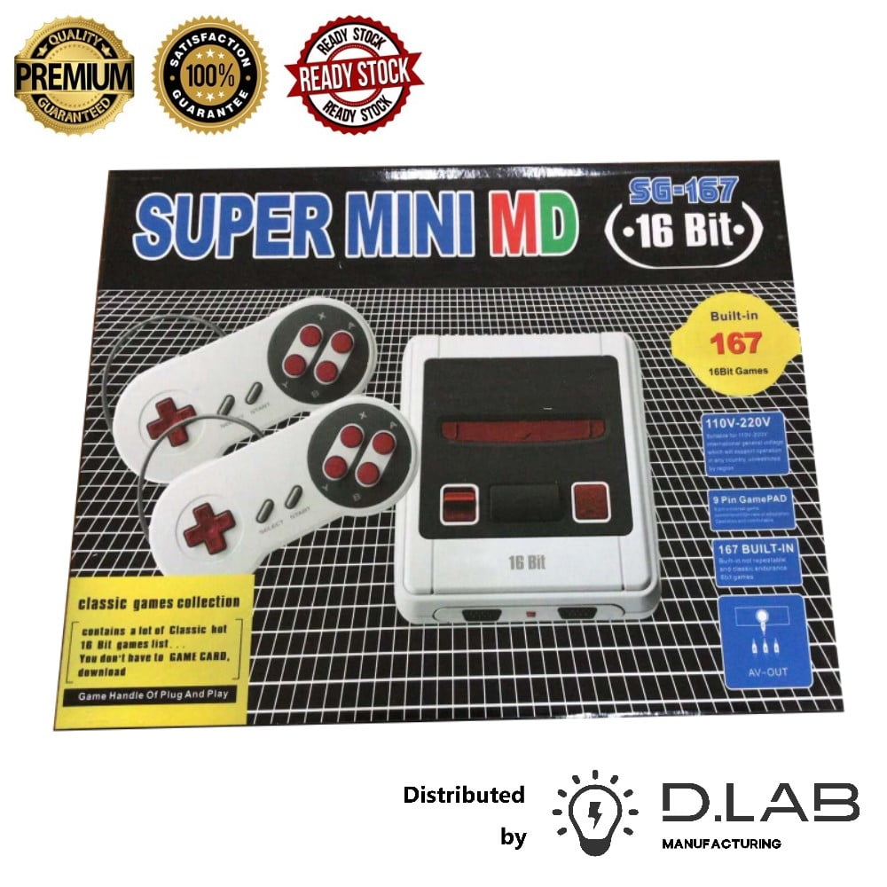 Super Mini MD 167 Games 16-bit Game Entertainment System